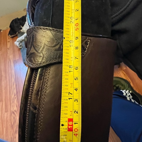 Kingsley ladies 39 brown leather dress boots tooling - Picture 7 of 8